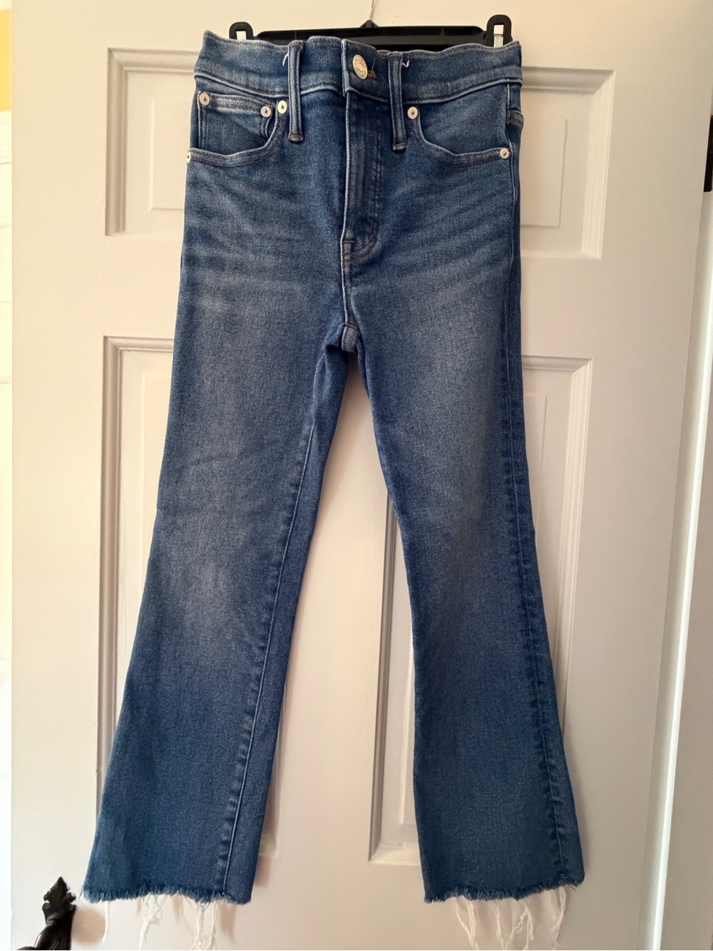 J. Crew High Rise Jeans with Frayed Hem